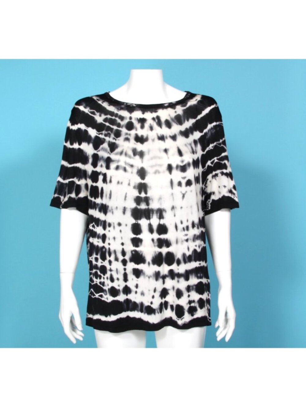 ACNE STUDIOS  Tia Black and White Tie Dye Oversized Shirt size Medium /638